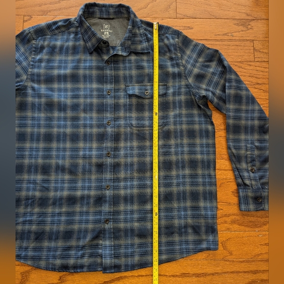 George plaid flannel button down shirt - men's XL - blue and gray plaid - Picture 7 of 7